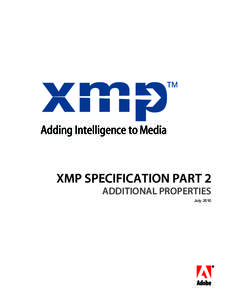 XMP Specification Part 2: Additional Properties