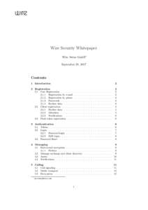 Wire Security Whitepaper Wire Swiss GmbH∗ September 28, 2017 Contents 1 Introduction