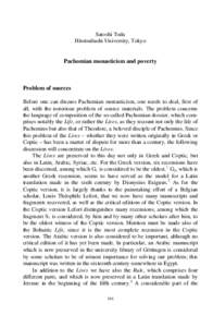 THE POWER AND POLITICS OF POVERTY IN EARLY MONASTICISM