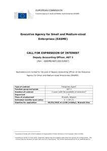 EUROPEAN COMMISSION Executive Agency for Small and Medium-sized Enterprises (EASME) Executive Agency for Small and Medium-sized Enterprises (EASME)