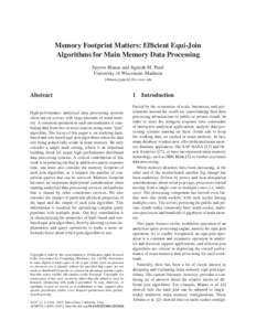 Memory Footprint Matters: Efficient Equi-Join Algorithms for Main Memory Data Processing