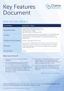 Key Features Document easy access issue 2 Account Name  Easy Access – Issue 2