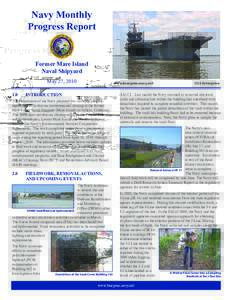 27 May 2010 Former Mare Island Naval Shipyard Navy Monthly Progress Report
