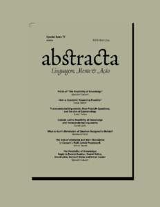 ABSTRACTA Linguagem, Mente e Ação ISSN[removed]Special Issue IV 2009