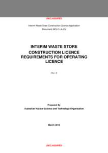 Microsoft Word - IWS-C-LA-Cb Interim Waste Store - Requirements for Operating Licence_Final.doc