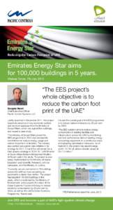 Reducing the Carbon Footprint of UAE  Emirates Energy Star aims for 100,000 buildings in 5 years. Khaleej Times, 7th July 2013