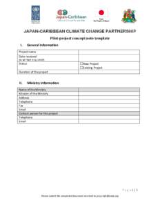 JAPAN-CARIBBEAN CLIMATE CHANGE PARTNERSHIP Pilot-project concept note template I. General Information