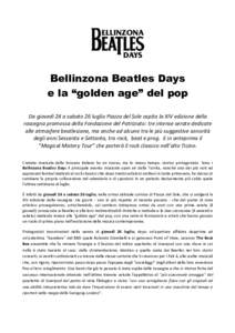    	
   Bellinzona Beatles Days e la “golden age” del pop