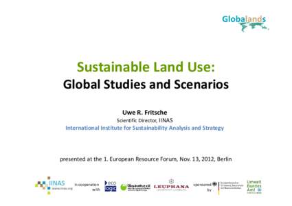 Sustainable Land Use:  Global Studies and Scenarios Uwe R. Fritsche  Scientific Director, IINAS