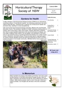 Horticultural Therapy Society of NSW Gardens for Health Cultivate NSW