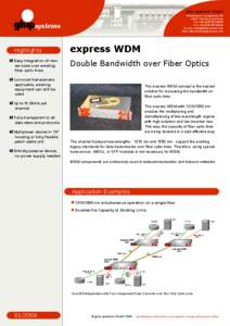 express WDM - Double Bandwidth over Fiber Optics