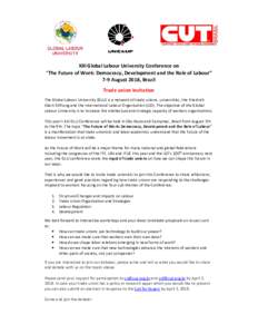 Trade Union Invite GLU Conference 2018
