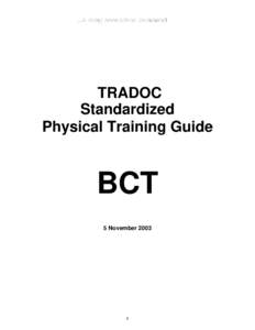 US Army Accessions Command  TRADOC Standardized Physical Training Guide