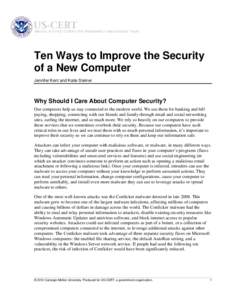 Ten Ways to Improve the Security
