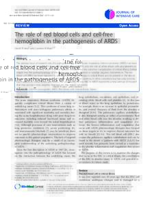 The role of red blood cells and cell-free hemoglobin in the pathogenesis of ARDS
