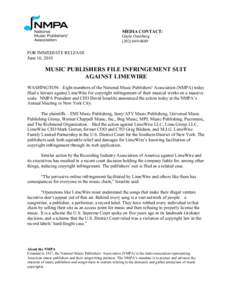 MEDIA CONTACT: Gayle Osterberg[removed]FOR IMMEDIATE RELEASE June 16, 2010