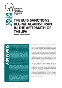 POLICY MEMO The EU’s sanctions regime against Iran in the aftermath of