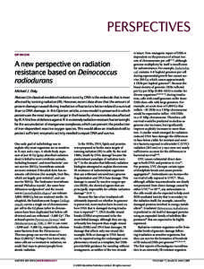PeRsPecTIves opinion A new perspective on radiation resistance based on Deinococcus radiodurans