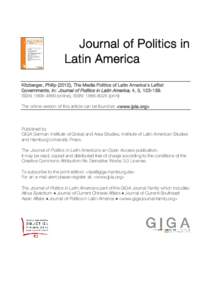 The Media Politics of Latin America’s Leftist Governments