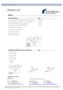 PRODUCT LIST Silanes Oxime Crosslinkers CAS