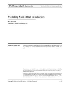 Modeling Skin Effect in Inductors