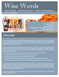 State of Alabama · Department of Finance · Division of Risk Management ISSUE 1 · MARCH 2016 Fire Loss Ann Jackson Retires Time to Certify