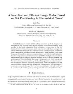 IEEE Transactions on Circuits and Systems for Video Technology, Vol. 6, June[removed]A New Fast and E cient Image Codec Based