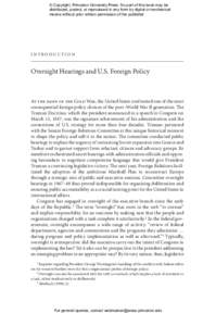 Watchdogs on the Hill: The Decline of Congressional Oversight of U.S. Foreign Relations - Introduction
