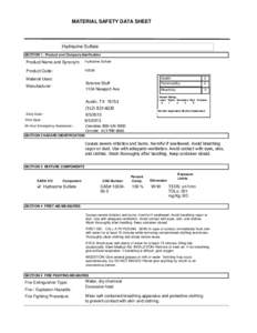 MATERIAL SAFETY DATA SHEET  Hydrazine Sulfate SECTION 1 . Product and Company Idenfication  Product Name and Synonym: