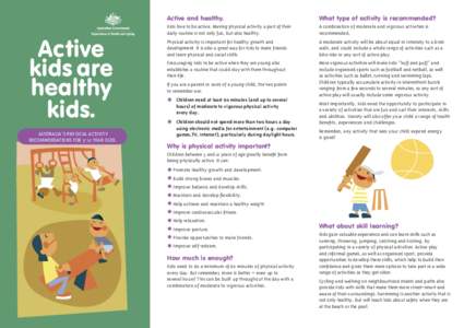 Active kids are healthy kids. AUSTRALIA’S PHYSICAL ACTIVITY RECOMMENDATIONS FOR 5-12 YEAR OLDS.