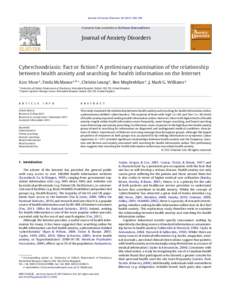 Cyberchondriasis: Fact or fiction? A preliminary examination of the relationship between health anxiety and searching for health information on the Internet