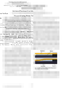 Proceedings of the 2010 5th IEEE International Conference on Nano/Micro Engineered and Molecular Systems January 20-23, Xiamen, China Stiction of Parylene C to Silicon Surface Measured using Blister Tests