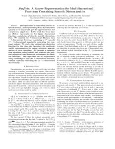 Surflets: A Sparse Representation for Multidimensional Functions Containing Smooth Discontinuities Venkat Chandrasekaran, Michael B. Wakin, Dror Baron, and Richard G. Baraniuk1 Department of Electrical and Computer Engin