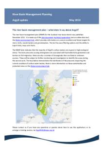 River Basin Management Planning Argyll update MayThe river basin management plan – what does it say about Argyll?