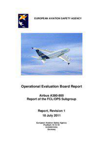 EUROPEAN AVIATION SAFETY AGENCY  Operational Evaluation Board Report