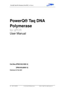 Microsoft Word - Taq polymerase.doc