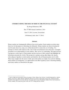 Understanding the role of debt in the financial system
