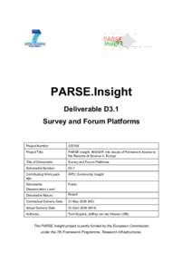 D3.1 Survey & Forum Platform
