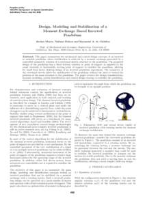 Preprints of the 15th IFAC Symposium on System Identification Saint-Malo, France, July 6-8, 2009 Design, Modeling and Stabilization of a Moment Exchange Based Inverted