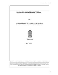 Updated e-Governance Plan  Revised E-GOVERNANCE Plan for