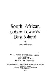 South African policy towards Basutoland