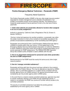 Implementing a Fireline Medic Program/FAQ