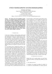1  A Petrov-Galerkin method for convection-dominated problems B. Delsaute and F. Dupret Centre for Systems Engineering and Applied Mechanics, Universit´e catholique de Louvain,