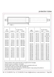 protection tubes  lengte L = part number