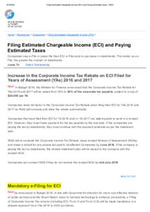 Filing Estimated Chargeable Income (ECI) and Paying Estimated Taxes ­ IRAS Home > Businesses > Companies > Filing Estimated Chargeable Income (ECI) >