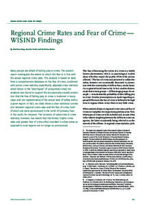 CRIME RATES AND FEAR OF CRIME  Regional Crime Rates and Fear of Crime — WISIND Findings By Mathias Bug, Martin Kroh and Kristina Meier