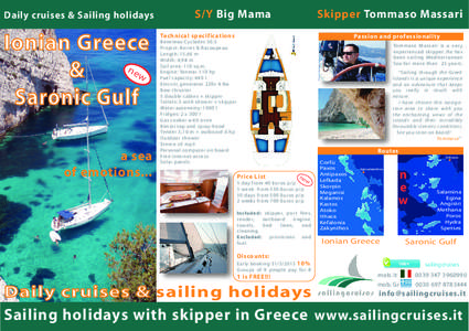 Daily cruises & Sailing holidays  Ionian Greece ne & w