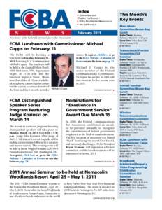 Index  Committee and Chapter Events page 7  FCBA Foundation News page 20