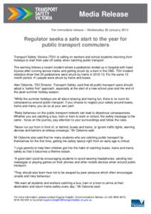 Microsoft Word - Regulator seeks a safe start to the year for public transport commuters  (FINAL).DOCX