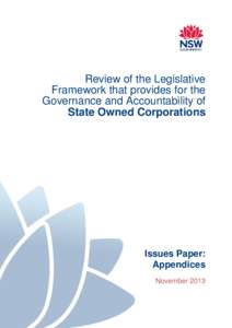 Review of the Legislative Framework that provides for the Governance and Accountability of State Owned Corporations  Issues Paper: